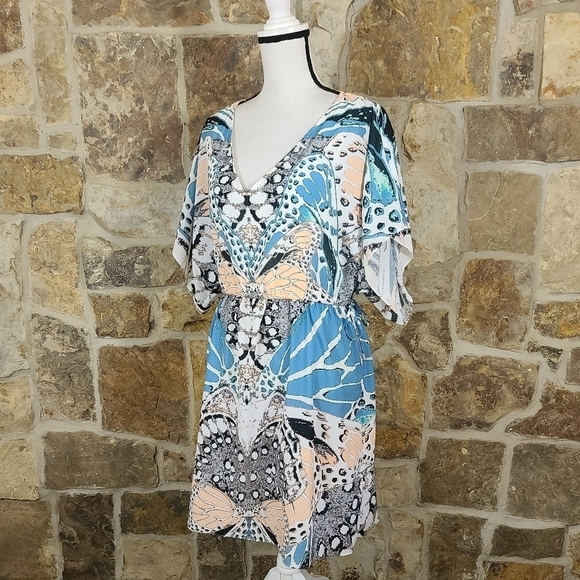 Hale Bob M MEDIUM Moth Butterfly Print Dress - Picture 8 of 11